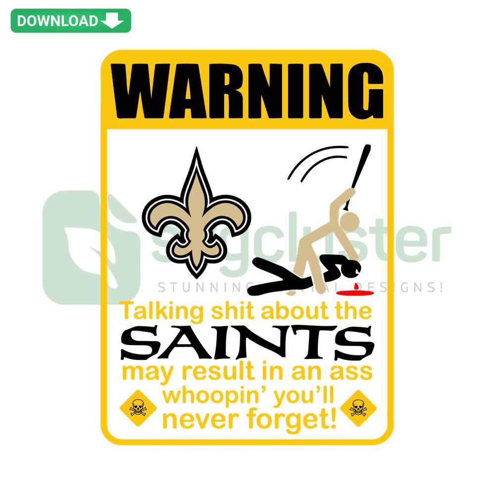 Humorous New Orleans Saints SVG, Cricut Ready: Digital Download with Bold Warning Message for DIY Crafts, Sports Team Fan Art