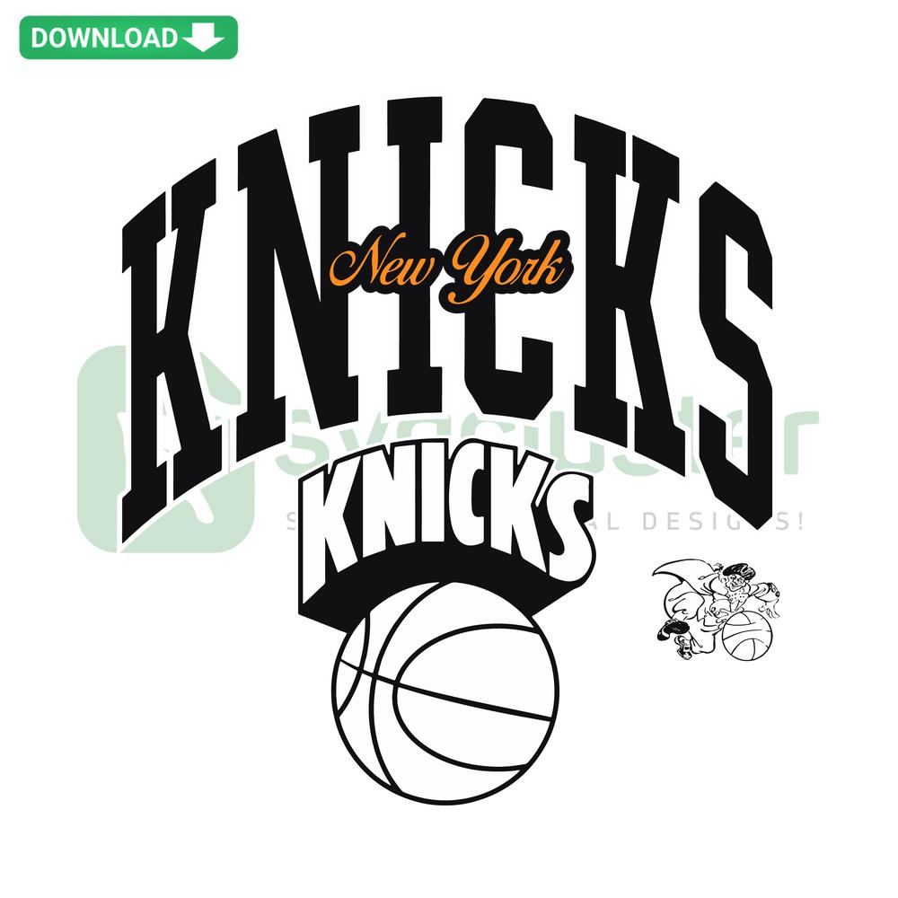 Retro New York Knicks SVG design for Cricut, featuring vintage basketball team logo ideal for instant download and crafting.