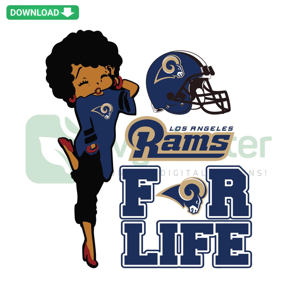 Los Angeles Rams For Life SVG Digital Download - Bold, stylized text design with team colors, perfect for commercial crafting use.
