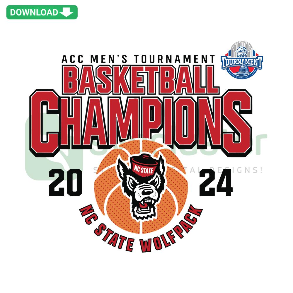 NC State Wolfpack 2024 Basketball Champions SVG Design, Instant Cricut Download, Team Logo, Red & White Colors