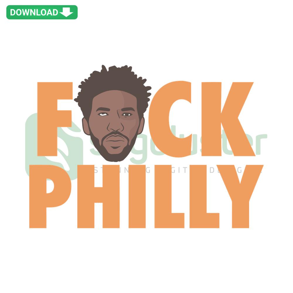 New York Knicks Fck Philly Bold Text Design, Premium SVG Download, Sporty NYC Graphics, High-Quality Digital Art for Creative Projects.
