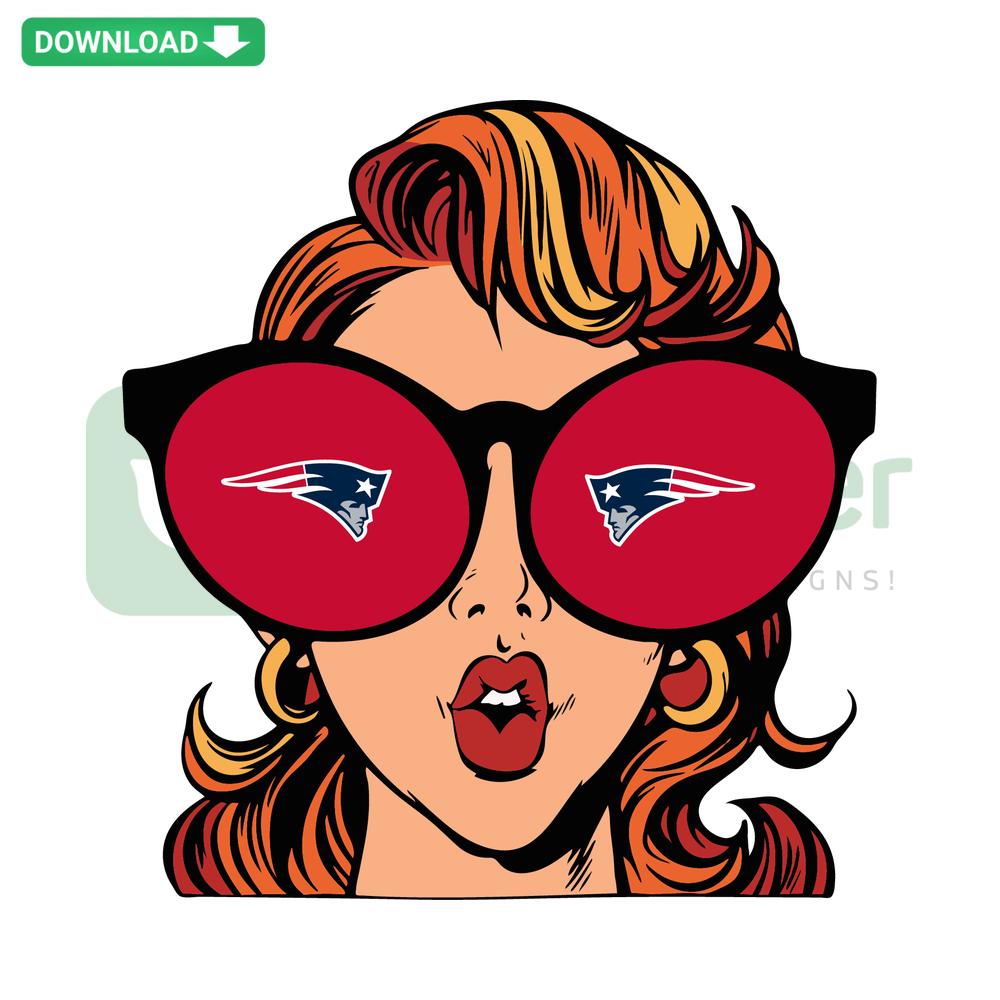 New England Patriots SVG: Typography design 'Just A Girl In Love', featuring team logo, ideal for printable crafts.