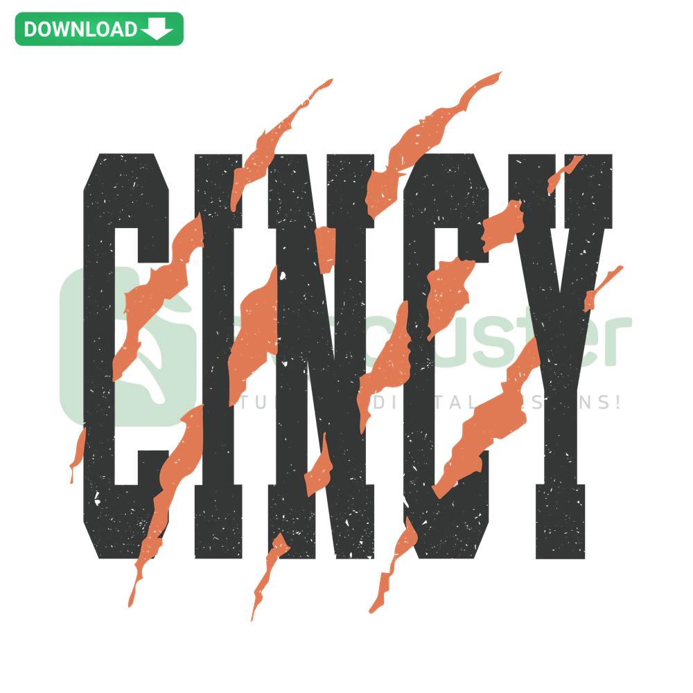 Retro Cincinnati Bengals Scratch SVG design, instant download for designers, vintage football team logo with scratch texture.