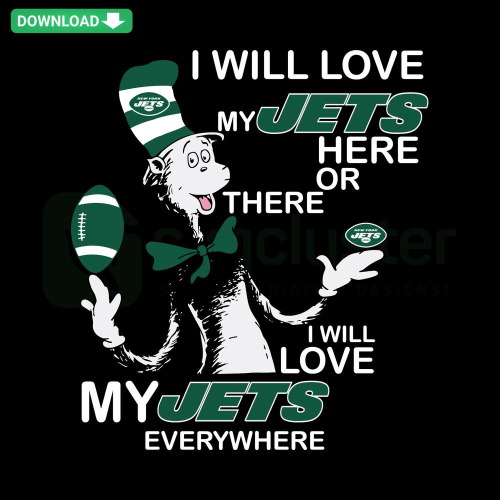 Dr Seuss-inspired New York Jets SVG design, perfect for crafting unique cards. Ideal for sports-themed digital projects.
