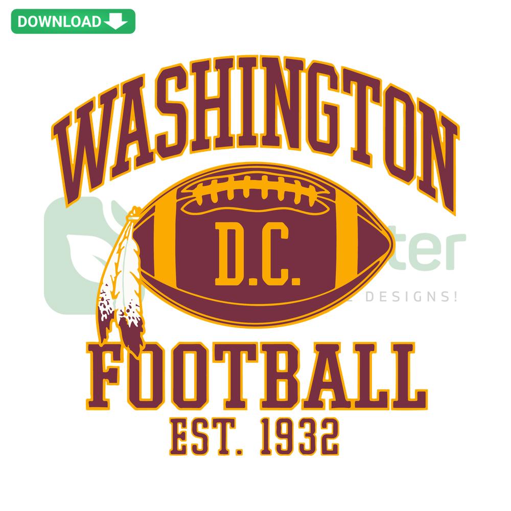 Washington DC Football SVG, high-quality Cricut file, bold football design, vibrant colors, perfect for DIY craft projects.