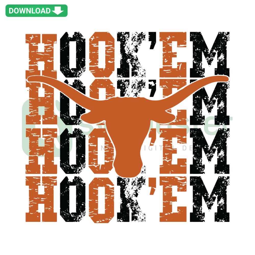 Texas Longhorns Hook Em SVG, NCAA Logo, High-Quality Digital Download, University of Texas Sports, Vector Design.