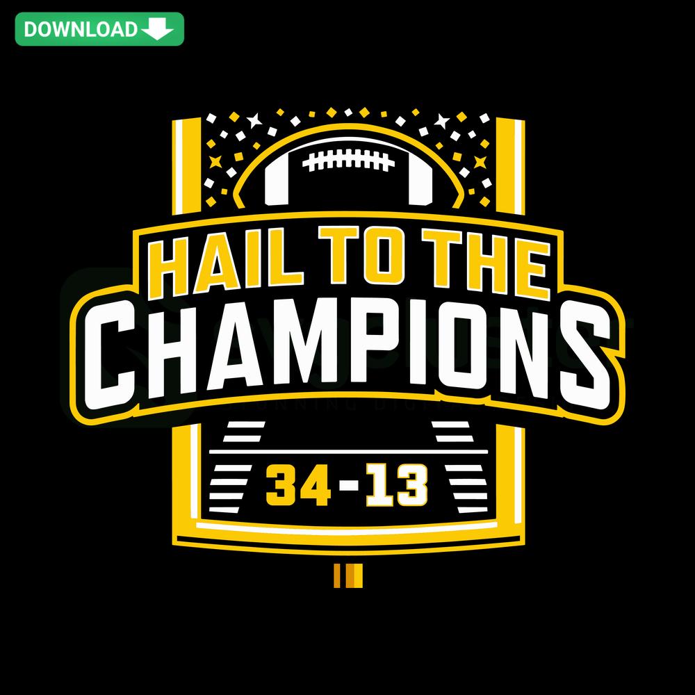 Michigan Wolverines Hail To The Champions 2023 SVG, Editable Cricut Design, Bold Blue & Yellow College Team Logo Graphic