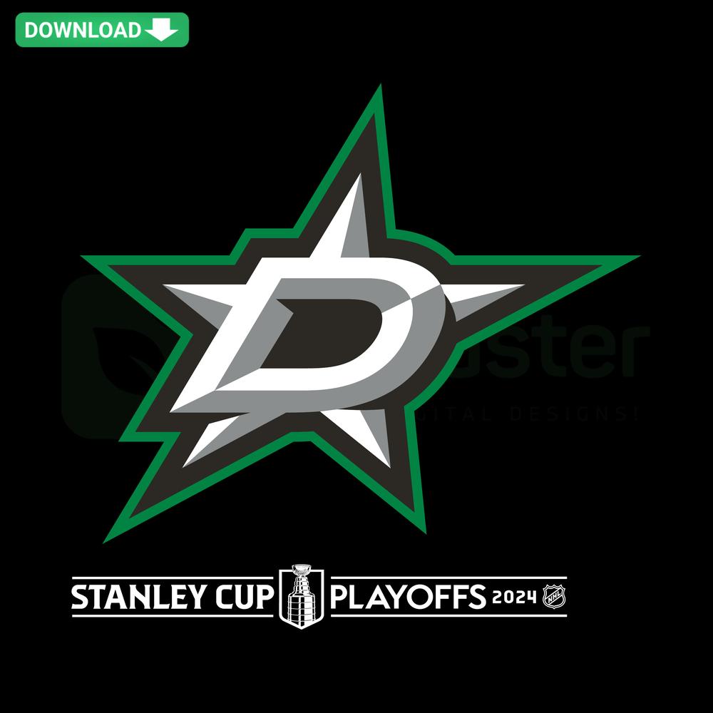 Dallas Stars 2024 Stanley Cup Playoffs SVG, perfect for Cricut projects, featuring vibrant team colors and playoff logo design.
