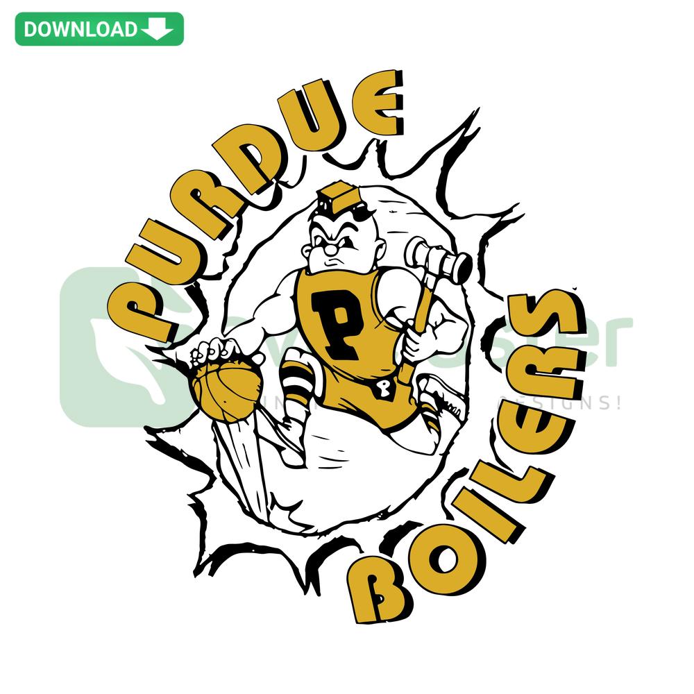 Purdue Boilers Comic Burst SVG, vibrant design with bold text and dynamic burst effect, ideal for digital design projects.