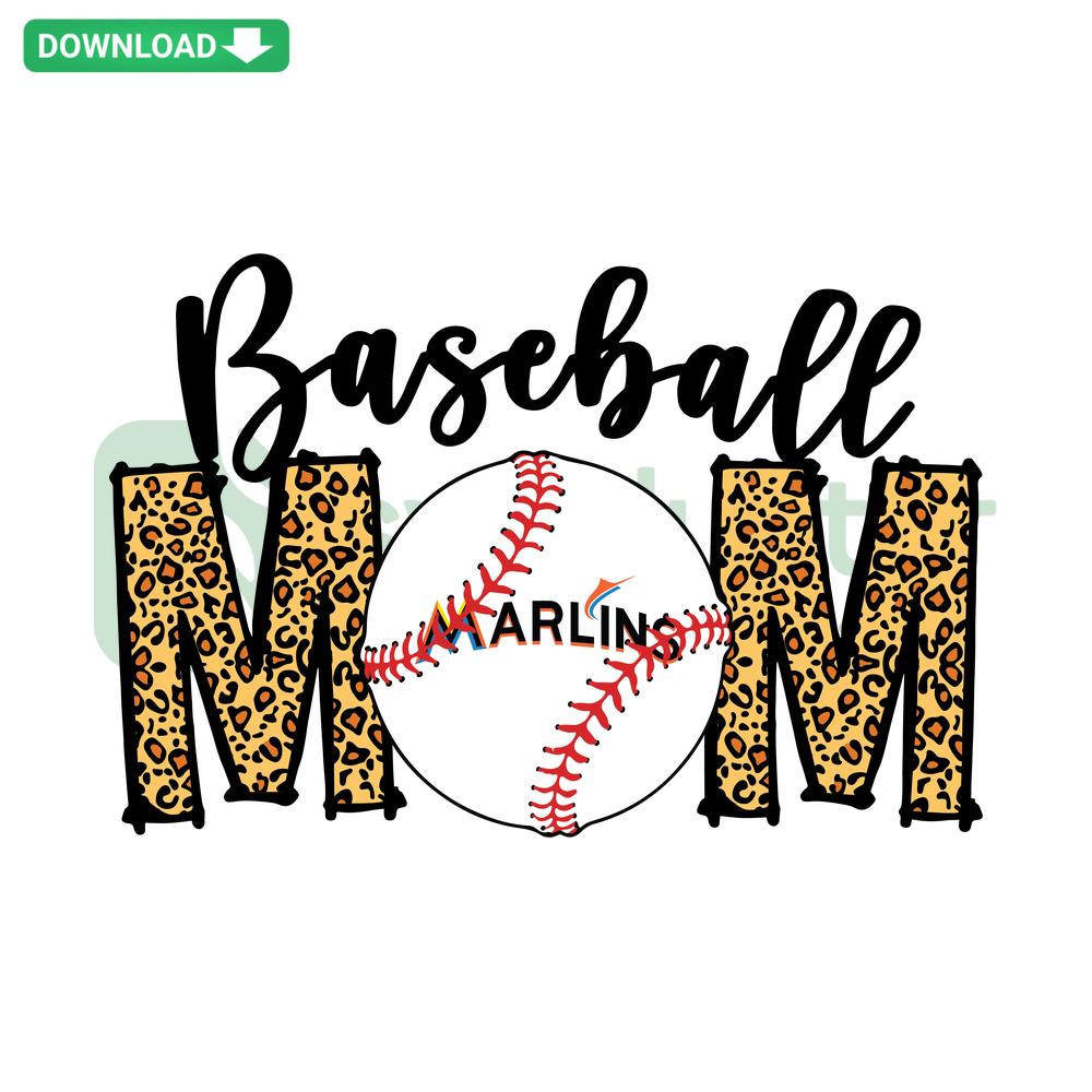 Miami Marlins Baseball Mom SVG: Instant Download Graphic, Stylish Baseball Font, Marlins Logo, Digital Cut File for Cricut Fans