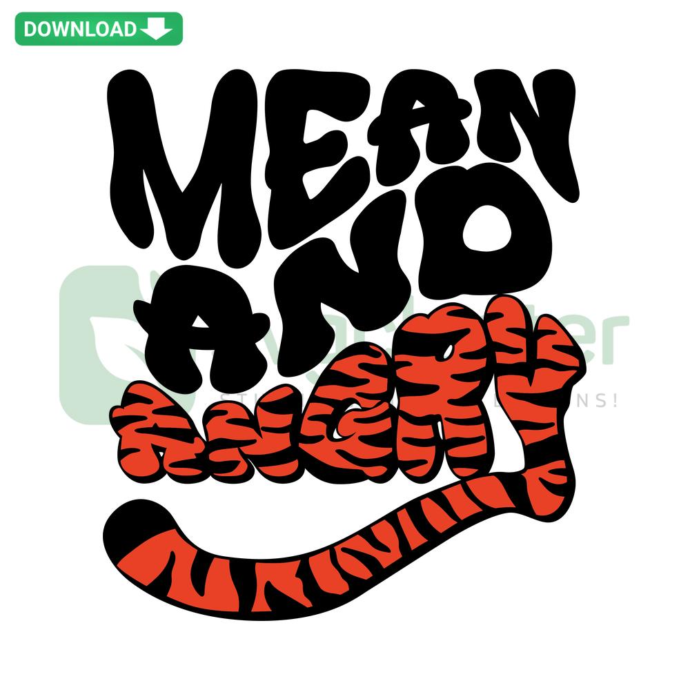 Retro Angry Cincinnati Bengals SVG Design, Instant Download, Mean Tiger Illustration, NFL Logo Art File