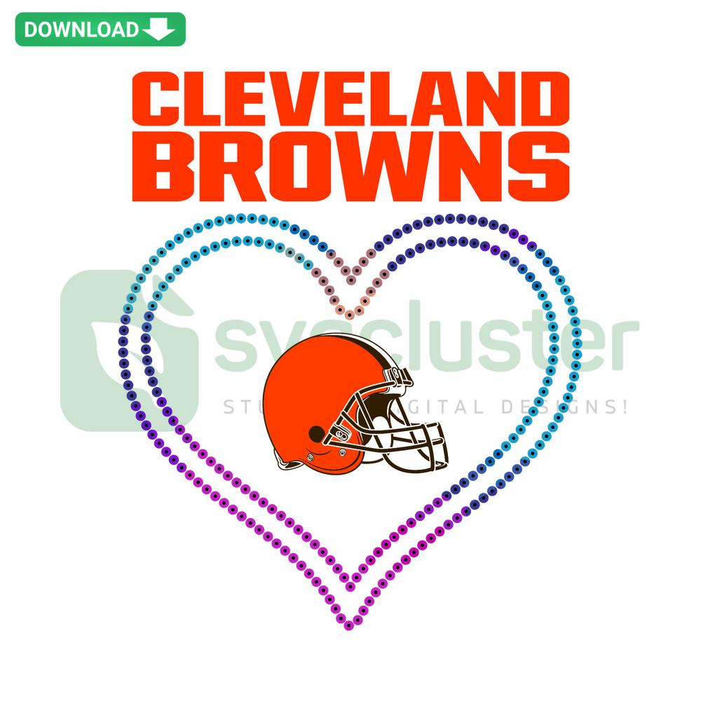 Cleveland Browns Heart SVG Design: Football-themed, customizable digital download for crafting, featuring team logo in heart shape.