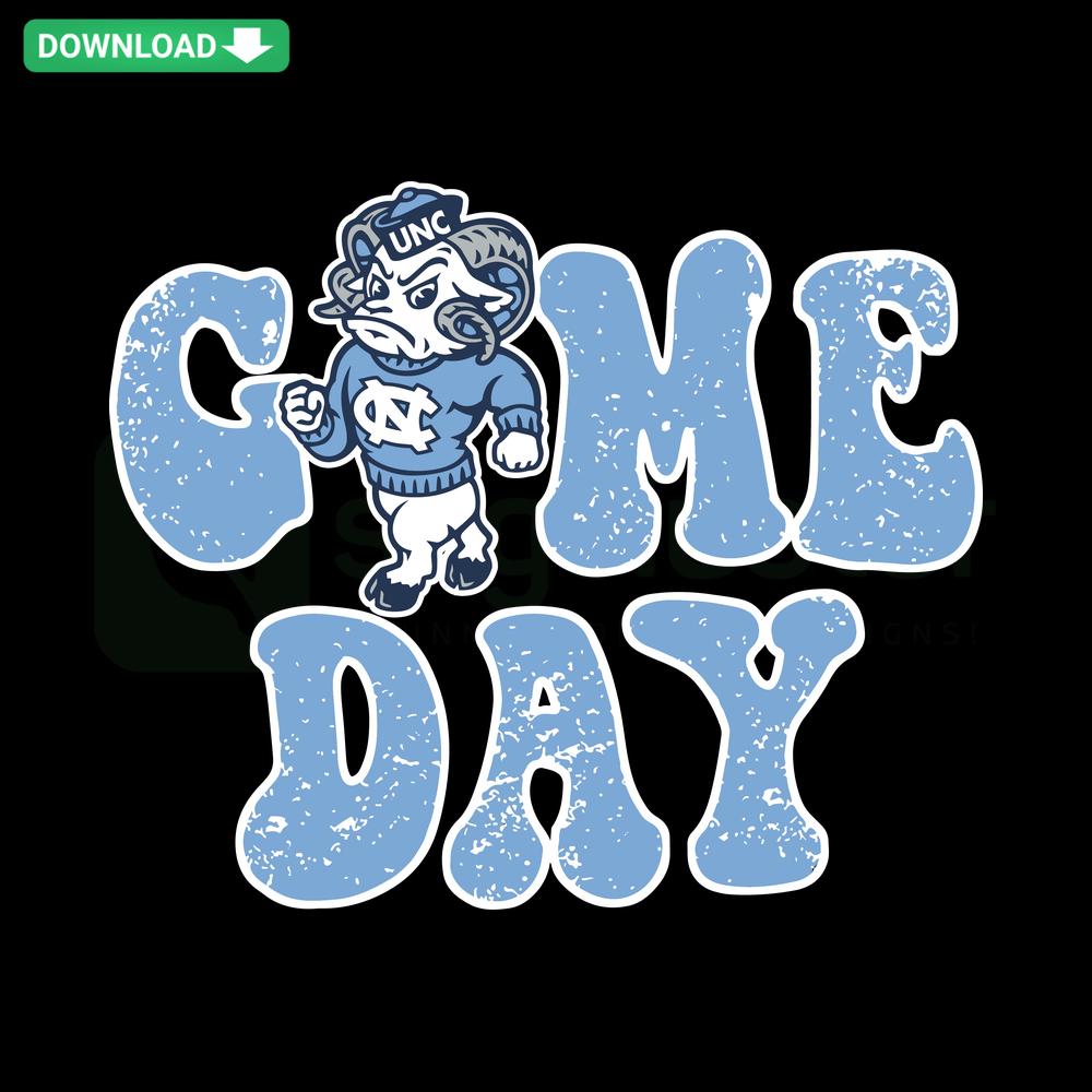 Tar Heels NCAA Game Day SVG, blue and white basketball-themed design, Instant Digital Download for fans and merchandise.
