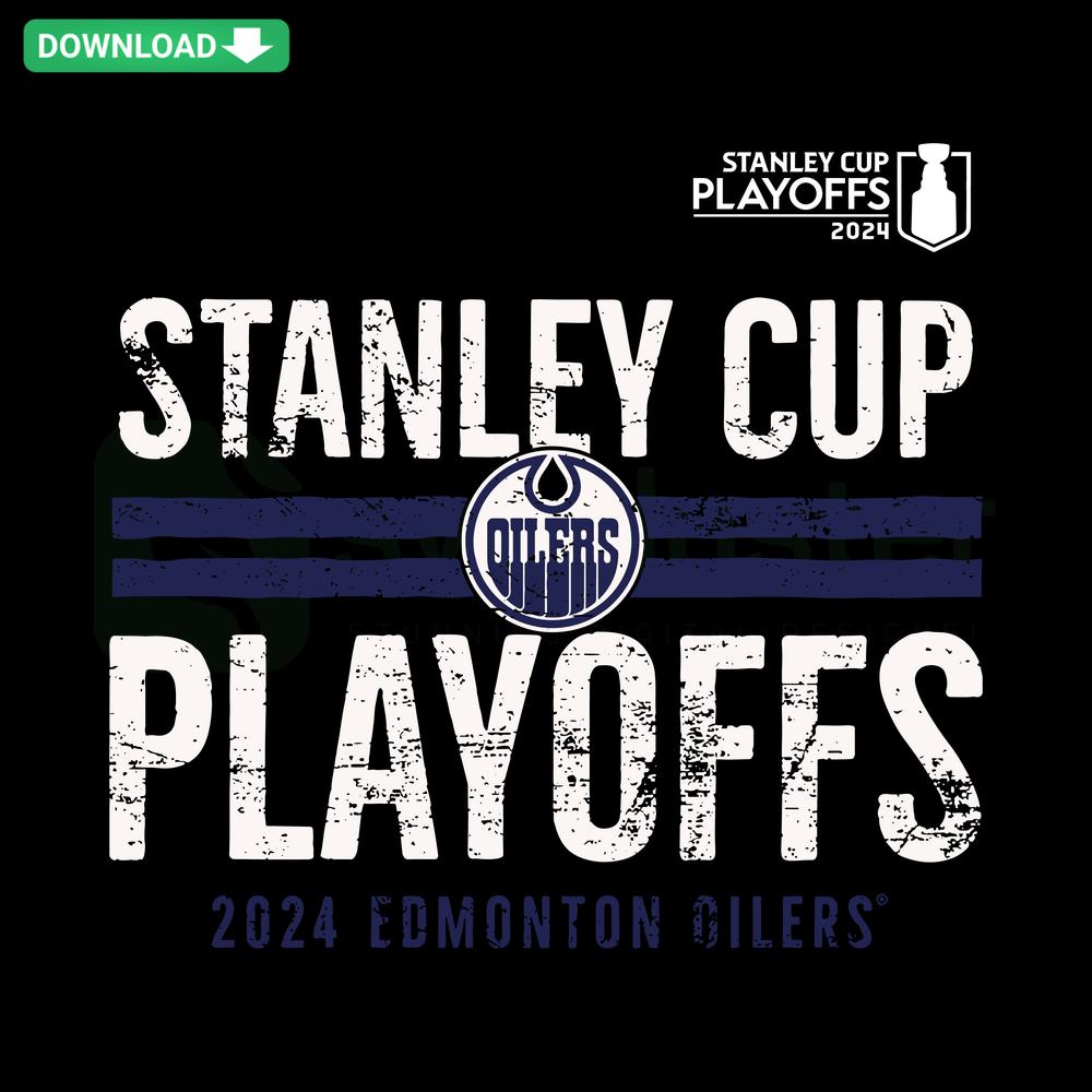Edmonton Oilers 2024 Stanley Cup Playoffs SVG, Oilers logo, hockey puck, orange and blue colors, perfect for Cricut projects.