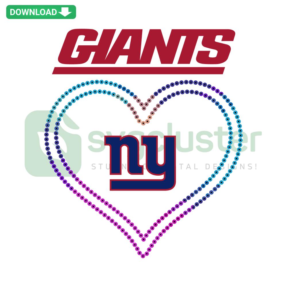 New York Giants Heart SVG Design, Craft Patterns, Digital Download, NFL Team Logo, DIY Projects, Sports Fan Art