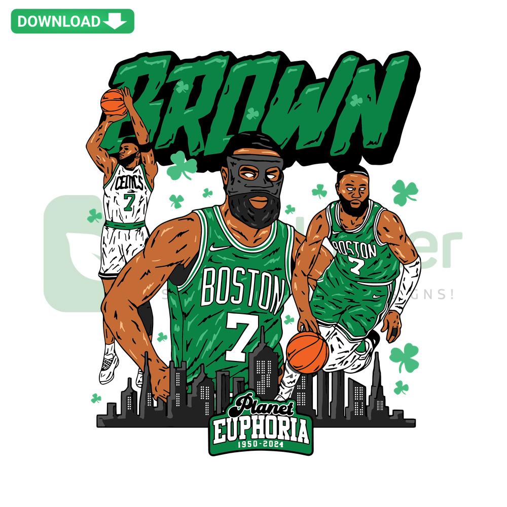 Jaylen Brown Boston Celtics Planet Euphoria SVG, vibrant basketball design, digital download, high-quality SVG files