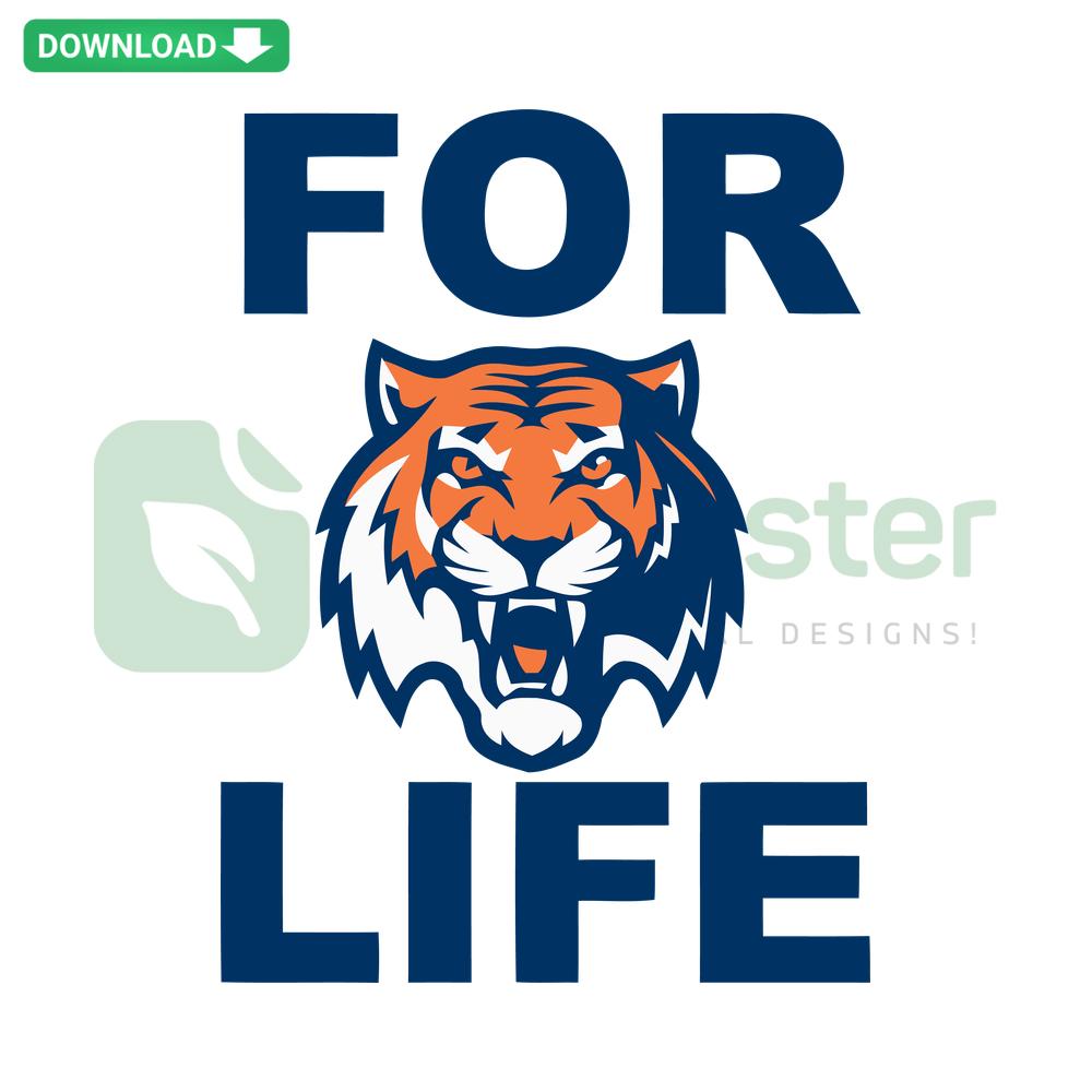 Auburn Tigers For Life SVG, digital wall art download featuring bold Auburn University Tigers text, perfect for fans and decor.