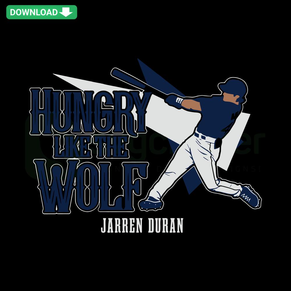 Jarren Duran Boston Red Sox Hungry Like The Wolf SVG, Premium SVG Graphics, Baseball-Themed Design