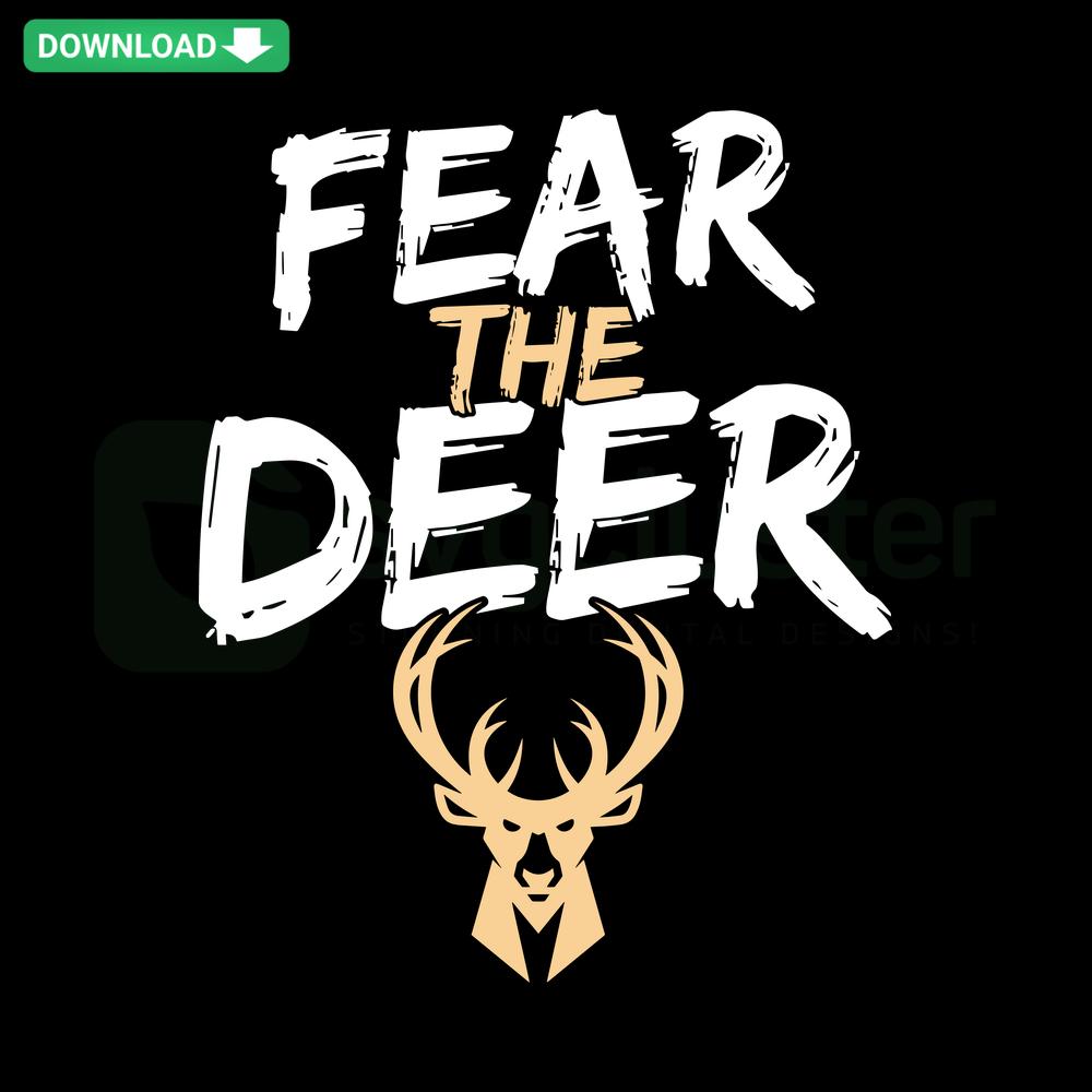 Milwaukee Bucks Fear The Deer SVG, Editable NBA Logo Design, Digital Download, Basketball Graphic, Cut Files.