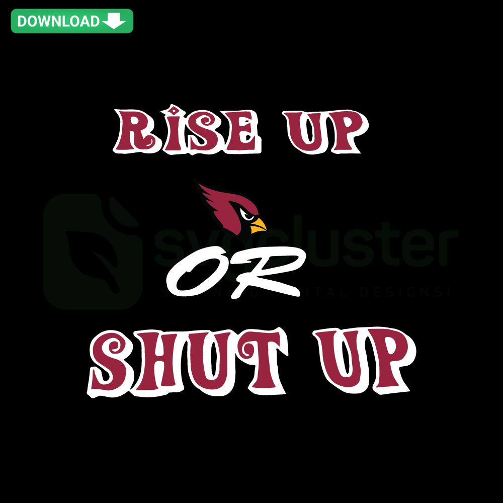 Arizona Cardinals Rise Up graphic SVG, bold red and white design, instant download for designers, sports-themed digital art.