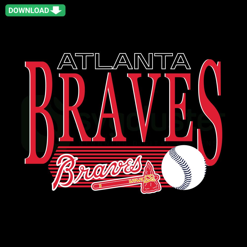 Vintage Atlanta Braves baseball logo SVG with retro style, high-quality digital download, ideal for crafting, sports memorabilia.