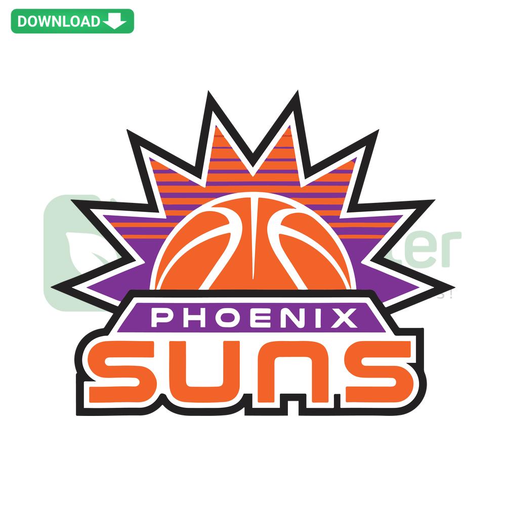 Phoenix Suns Basketball SVG with comical, glowing basketball design; customizable sports SVG file for digital crafting projects.