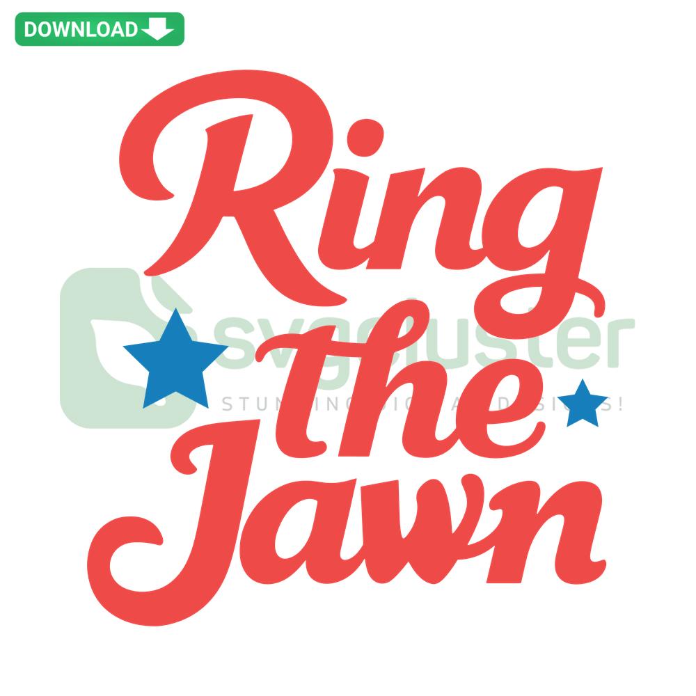 Philadelphia Phillies SVG design featuring Ring The Jawn Stars in bold lettering, perfect for instant digital download graphics.