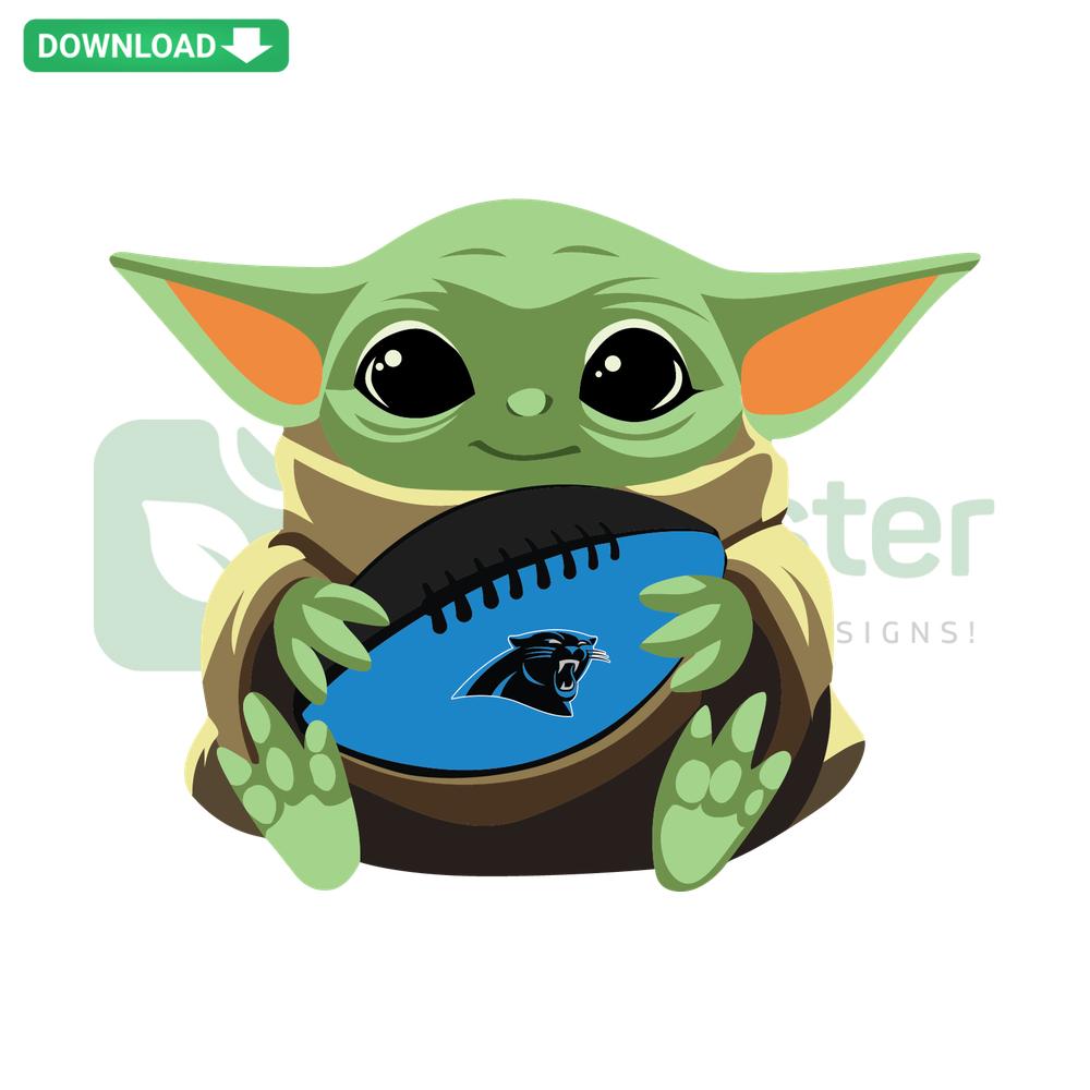 Carolina Panthers Baby Yoda SVG, Cute Baby Yoda in NFL Panthers gear, Digital Download, Editable SVG Files for Cricut