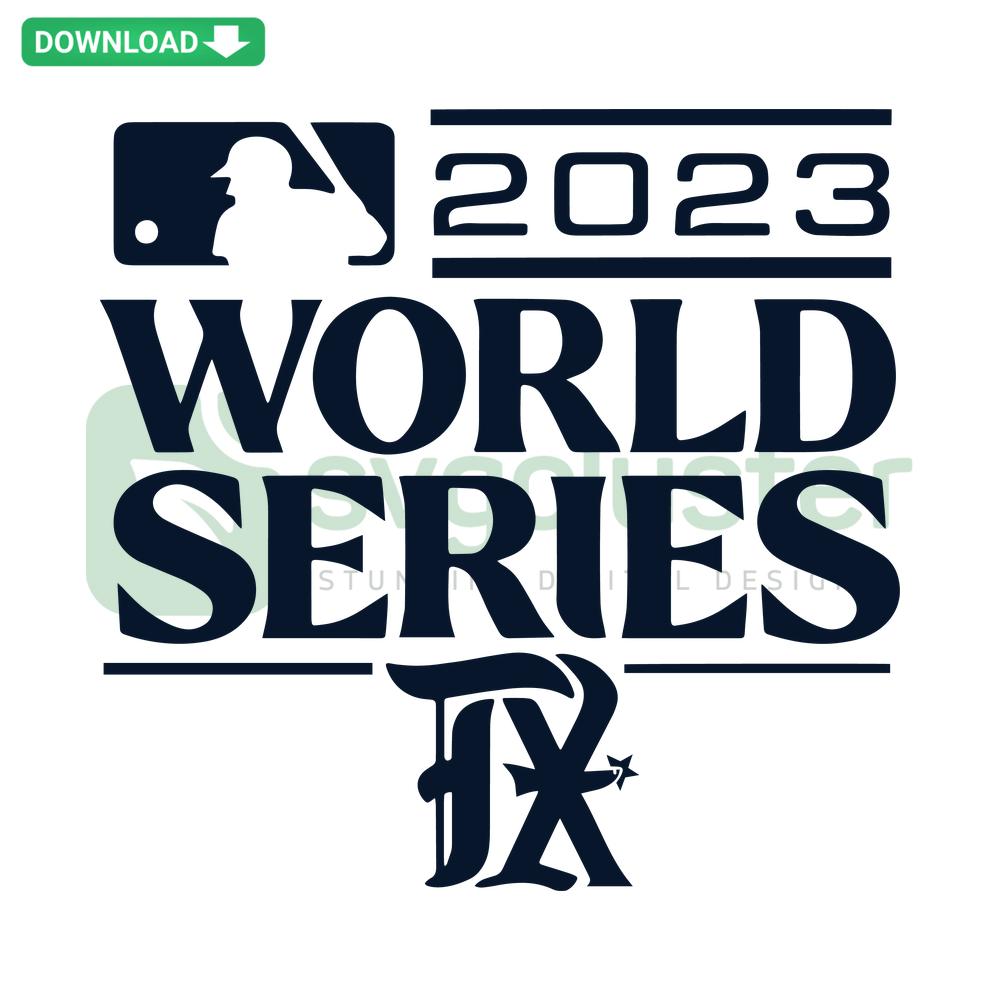 Rangers Baseball 2023 World Series Champions SVG: Unique, bold design featuring dynamic typography and championship elements