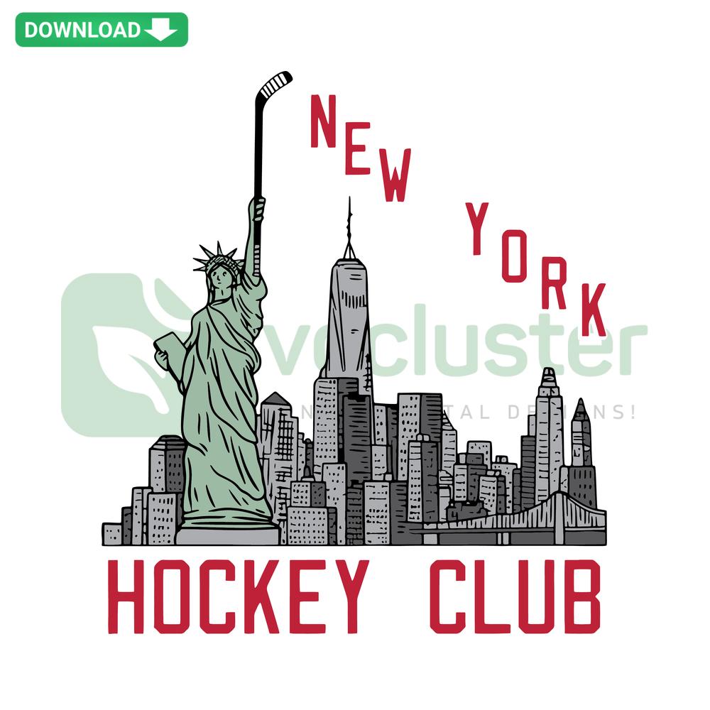 Statue of Liberty holding hockey stick SVG, New York Hockey Club digital download, commercial use SVG file