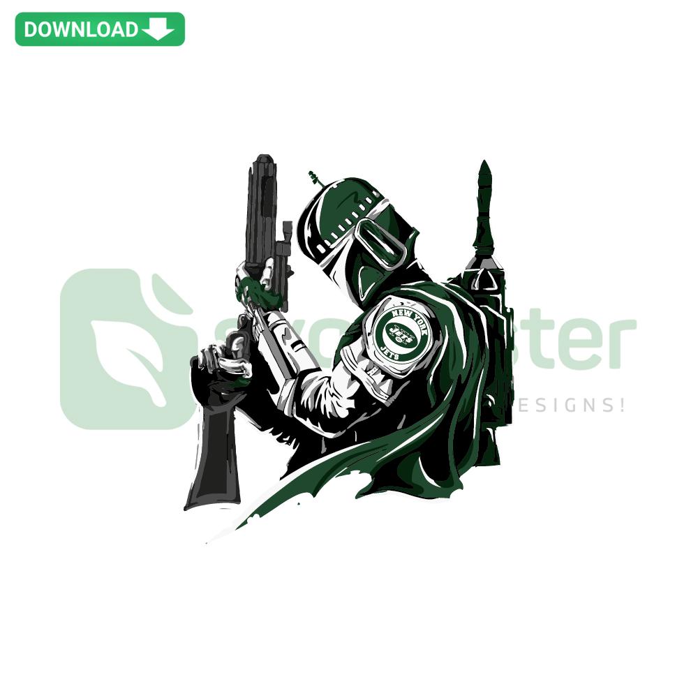 Mandalorian New York Jets SVG: Stylish Star Wars-NFL Fusion Design for Digital Wall Art, Perfect SVG Download for Football Fans