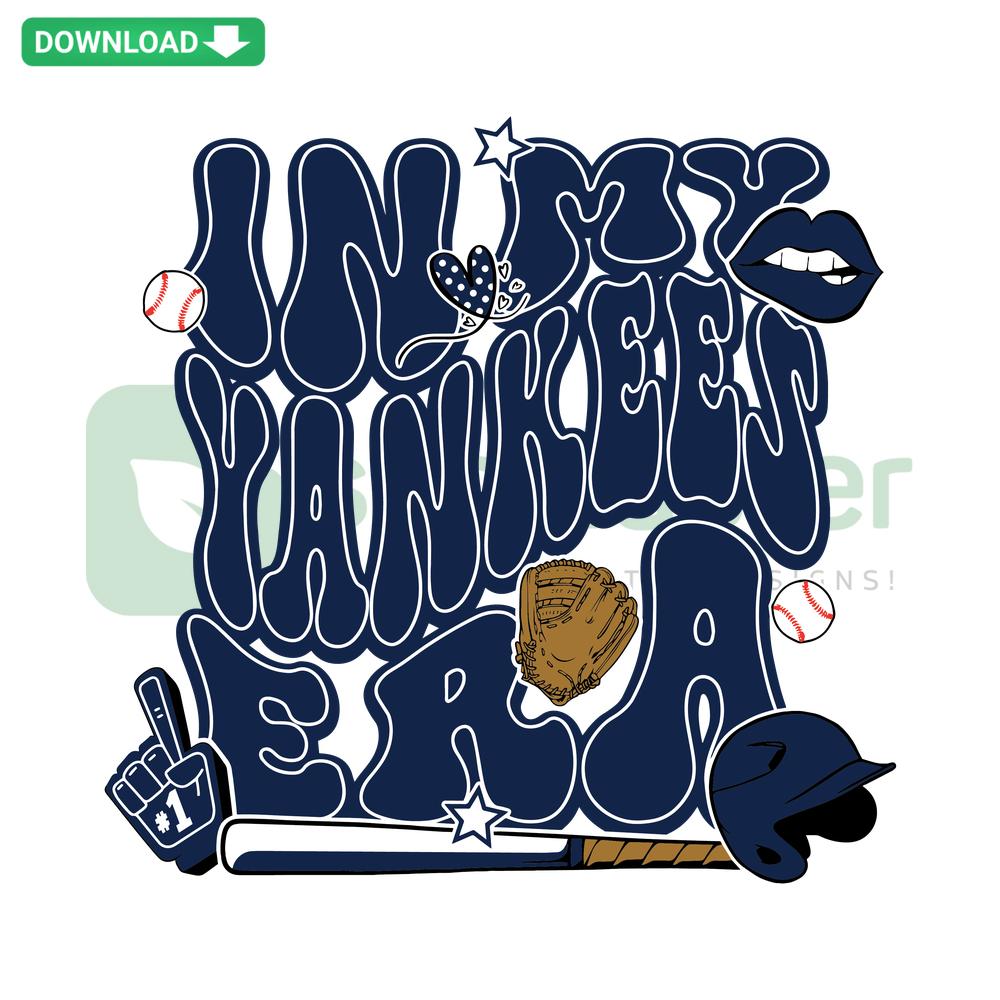 Yankees Era Baseball Bat MLB SVG Download, Vector SVG Design with classic bat and ball graphics, for sports projects and decor.