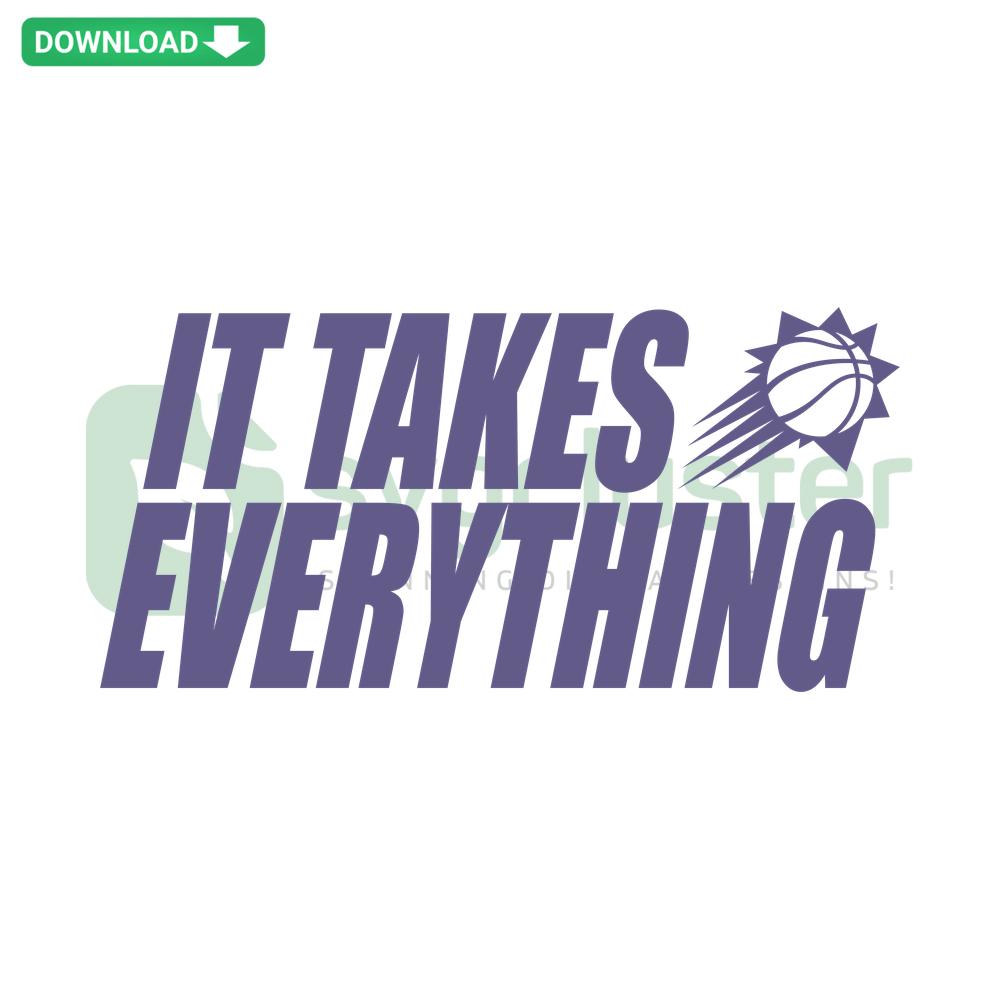 Vintage Phoenix Suns 2024 NBA Playoffs SVG Design featuring slogan 'It Take Everything' for SVG Downloads