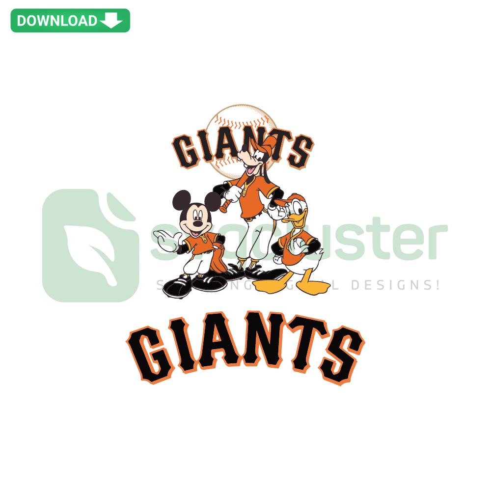 San Francisco Giants Mickey and Friends SVG pattern; craft design featuring Mickey Mouse, Disney characters, sports theme.