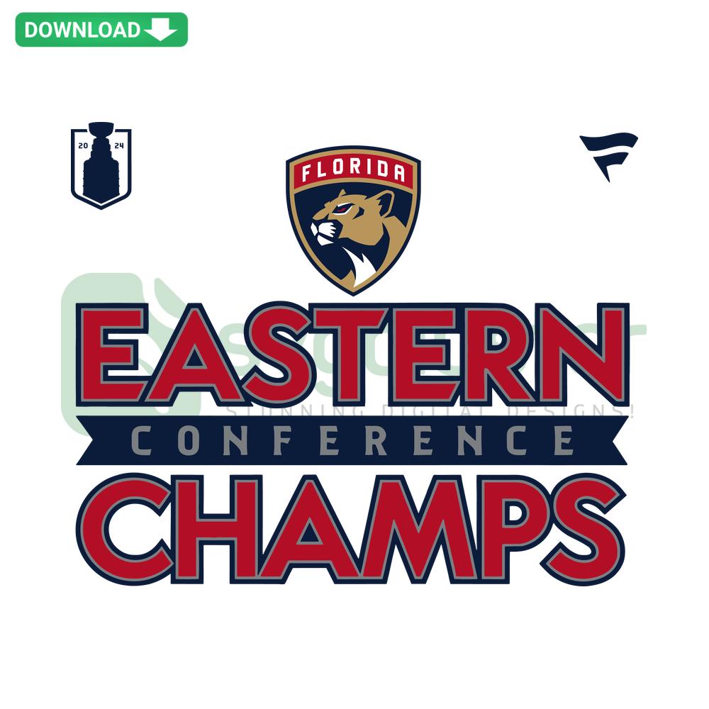 Florida Panthers Eastern Champs 2024 SVG, Premium SVG Graphics, featuring team logo and Eastern Champs text in vibrant colors.