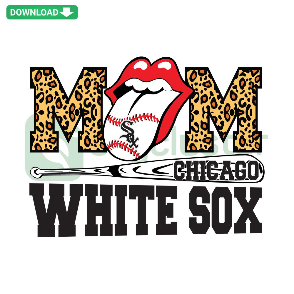 Chicago White Sox Mom Baseball SVG design featuring team logo, perfect digital download for Cricut and Silhouette projects.