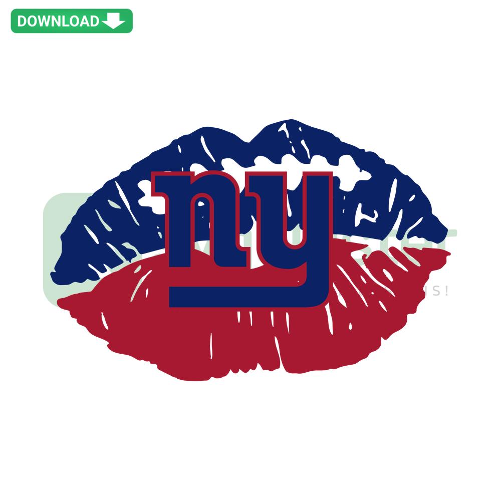 New York Giants NFL Lips SVG Design for Cricut & Silhouette, Bold Blue and Red Lip Graphic Download for Sports Fans