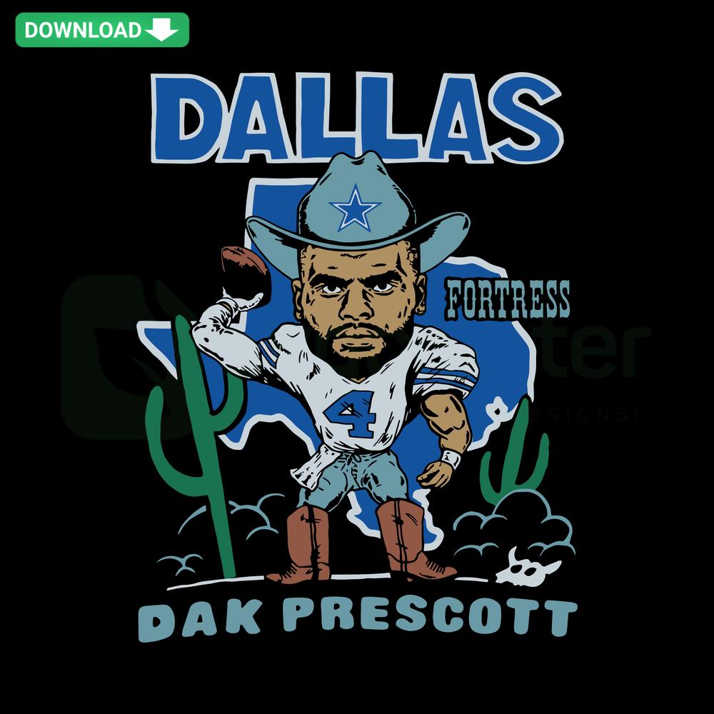 Dallas Cowboys Dak Prescott graphic; SVG file for Cricut; NHL hockey design; sports theme; digital download.