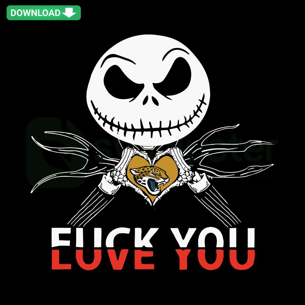 Jack Skellington SVG with Jacksonville Jaguars logo, perfect for Halloween, custom SVG file.
