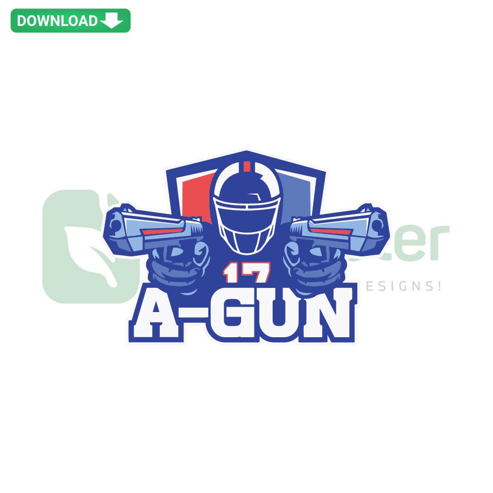 Josh Allen Buffalo Bills SVG featuring gun design, football theme; perfect for digital crafts, instant download enthusiasts.