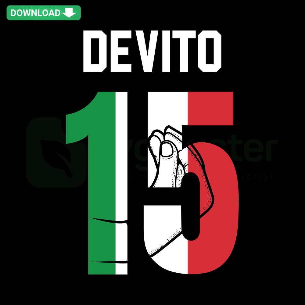 New York Giants Tommy DeVito Italy Flag Colors SVG, premium SVG graphics featuring Italian flag colors and Giants theme.