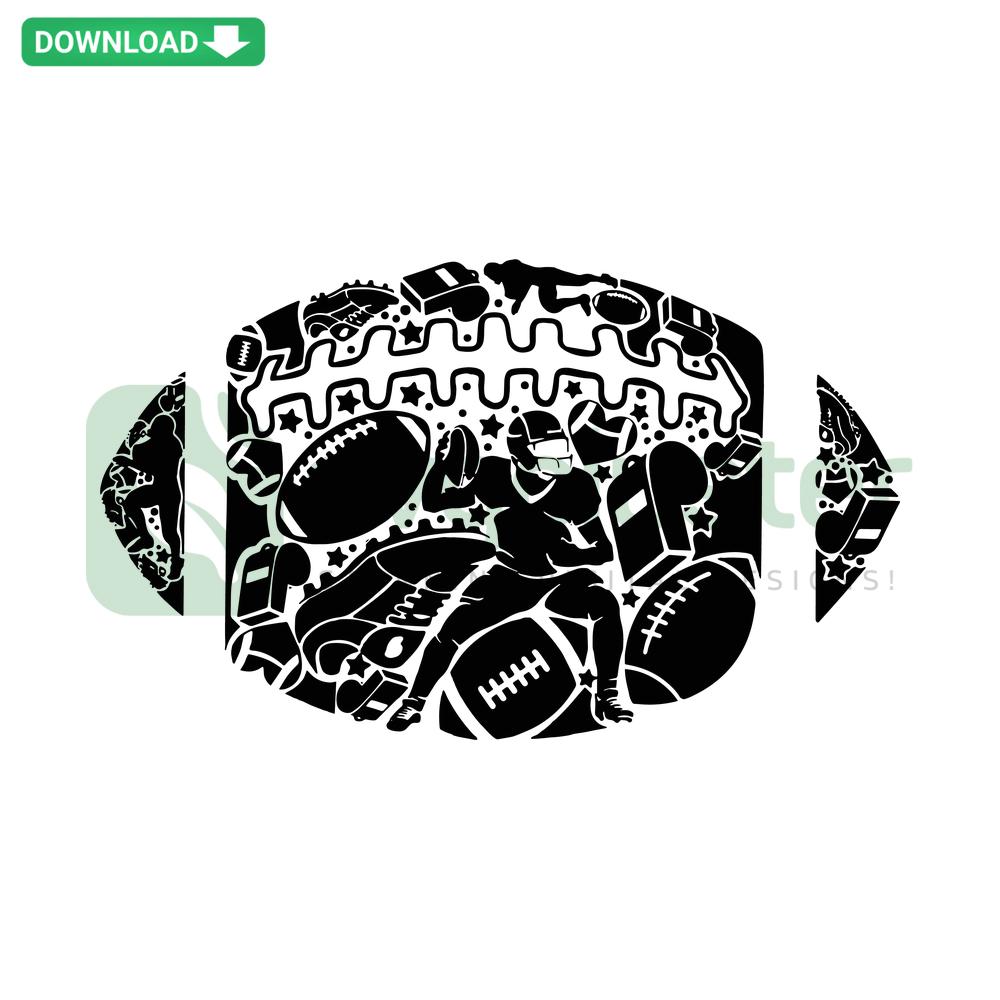 Football player silhouette SVG digital download, ideal for Cricut & Silhouette crafts, featuring a dynamic running pose.
