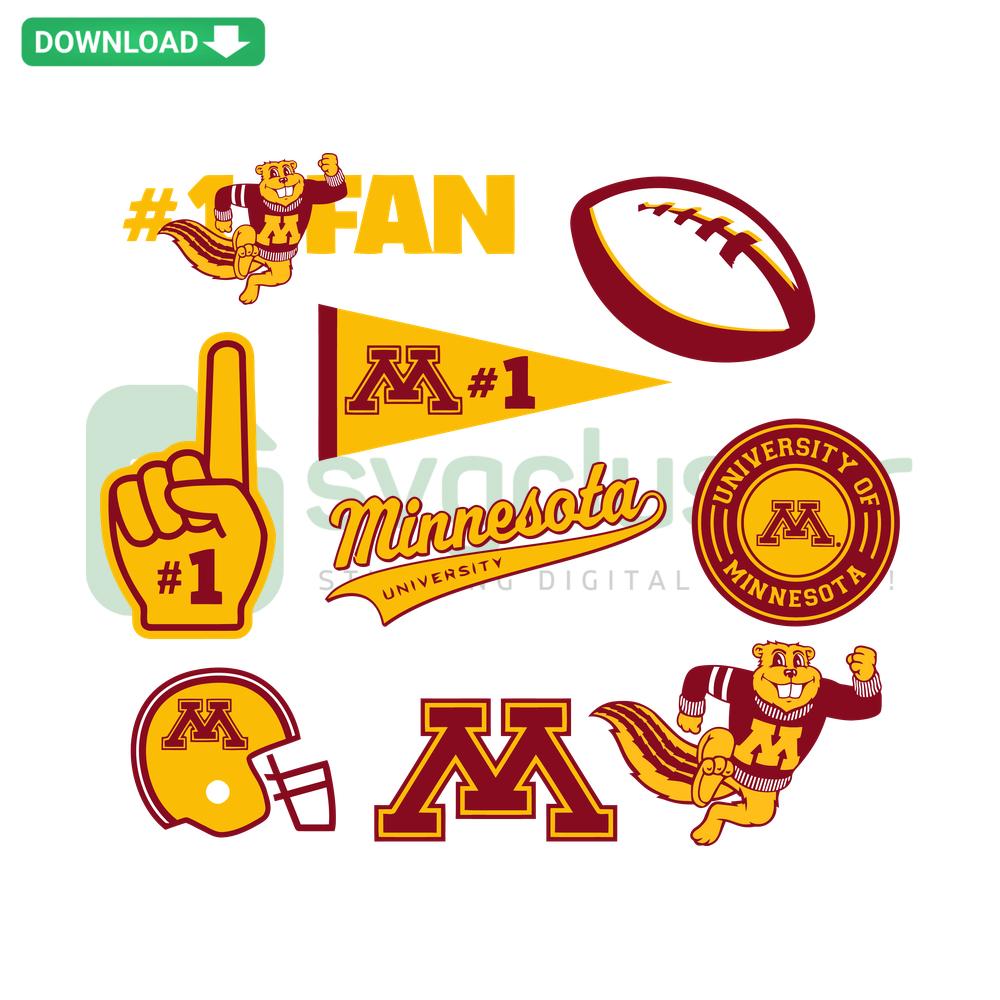 Minnesota Golden Gophers SVG Bundle, Cricut Ready Files: Logo, Mascot, Icons. Perfect for Crafting, DIY Projects.
