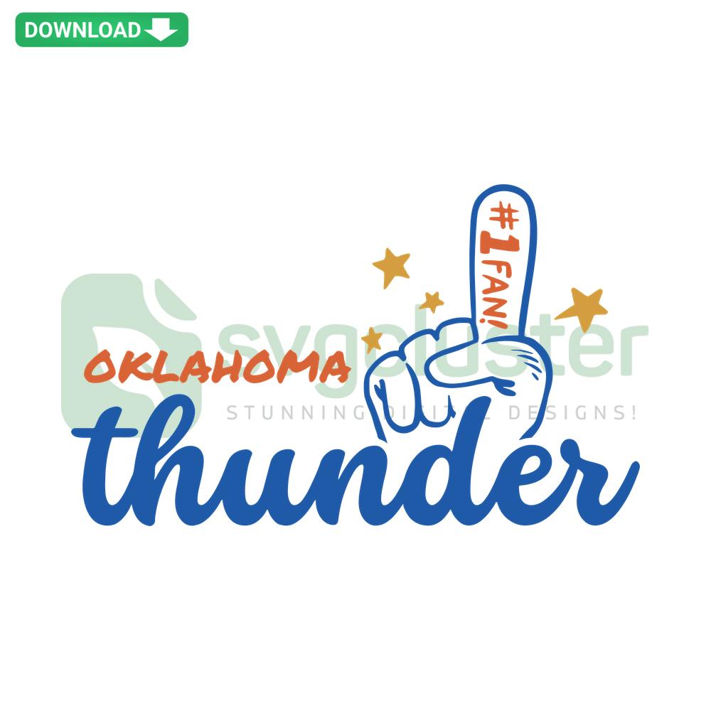 Okc Thunder No 1 Fan Finger SVG, Cricut Template, Bold Blue Foam Hand Design for Thunder Fans, Instant Digital Download