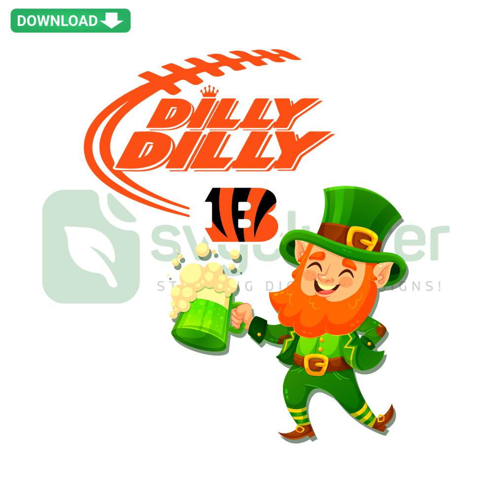 Cincinnati Bengals St. Patrick's Day Dilly Dilly SVG, Commercial Use Files, Shamrocks, Team Colors, Printable Design