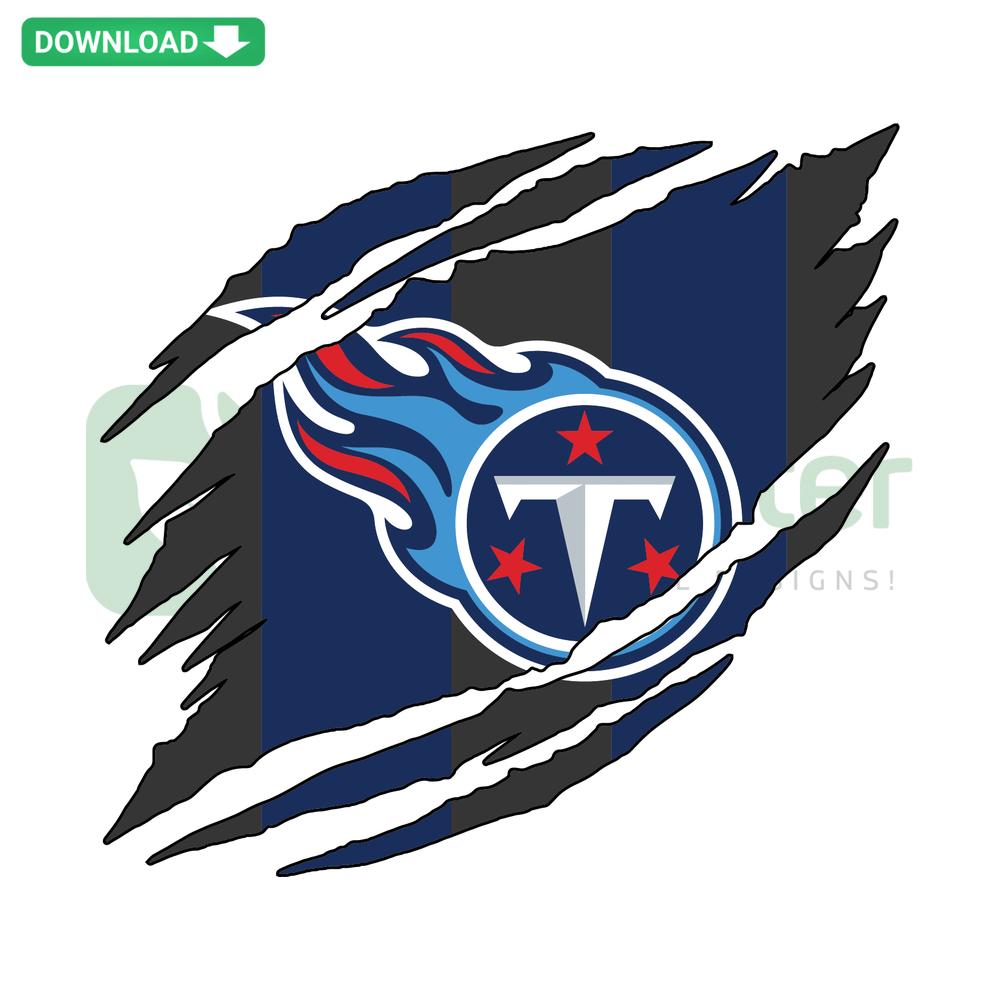 Tennessee Titans Torn NFL SVG, digital download design by SVGCluster, featuring Titans logo with distressed effect for crafting projects.