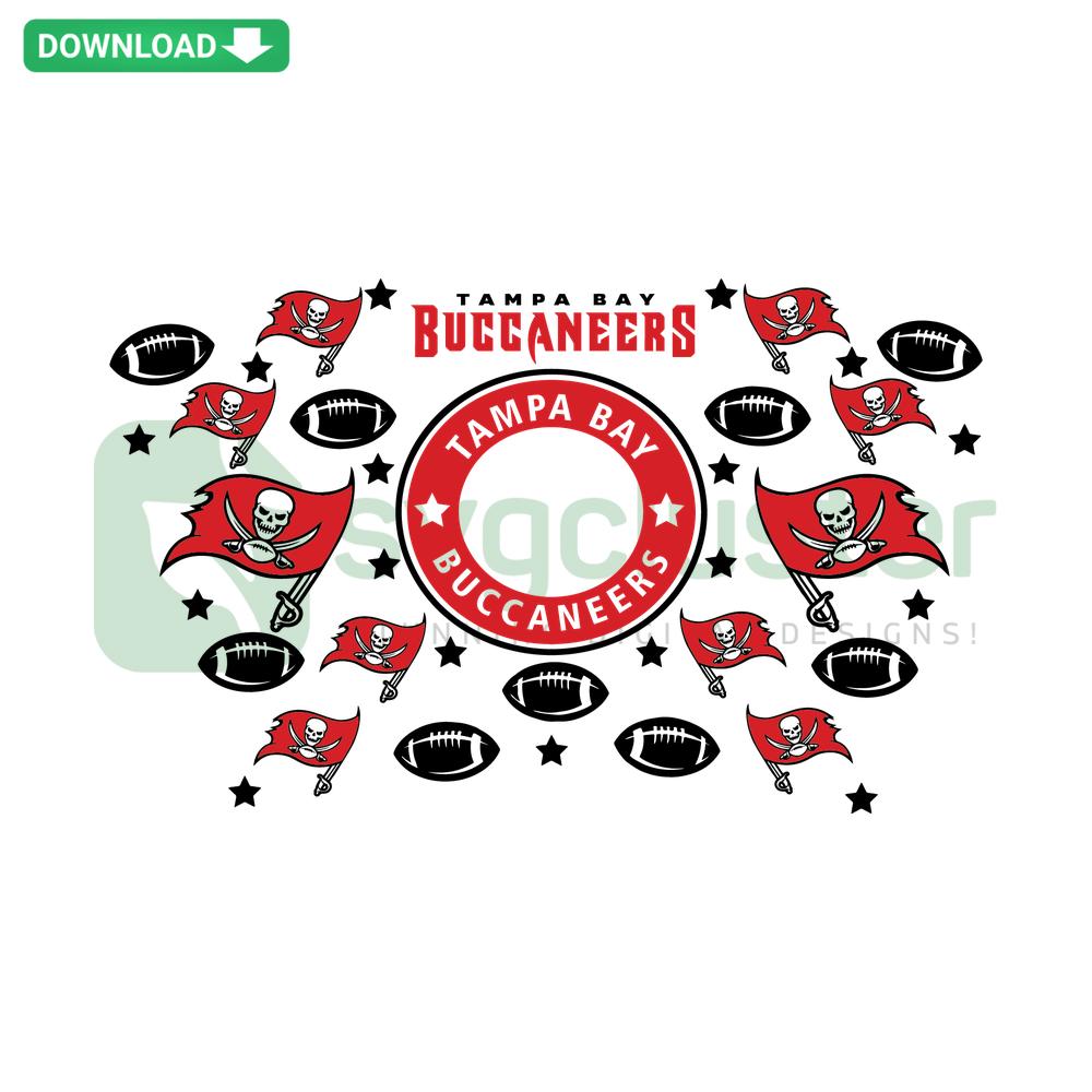Tampa Bay Buccaneers Starbucks Wrap SVG, digital download featuring Buccaneers logo patterns for DIY tumblers, craft projects.