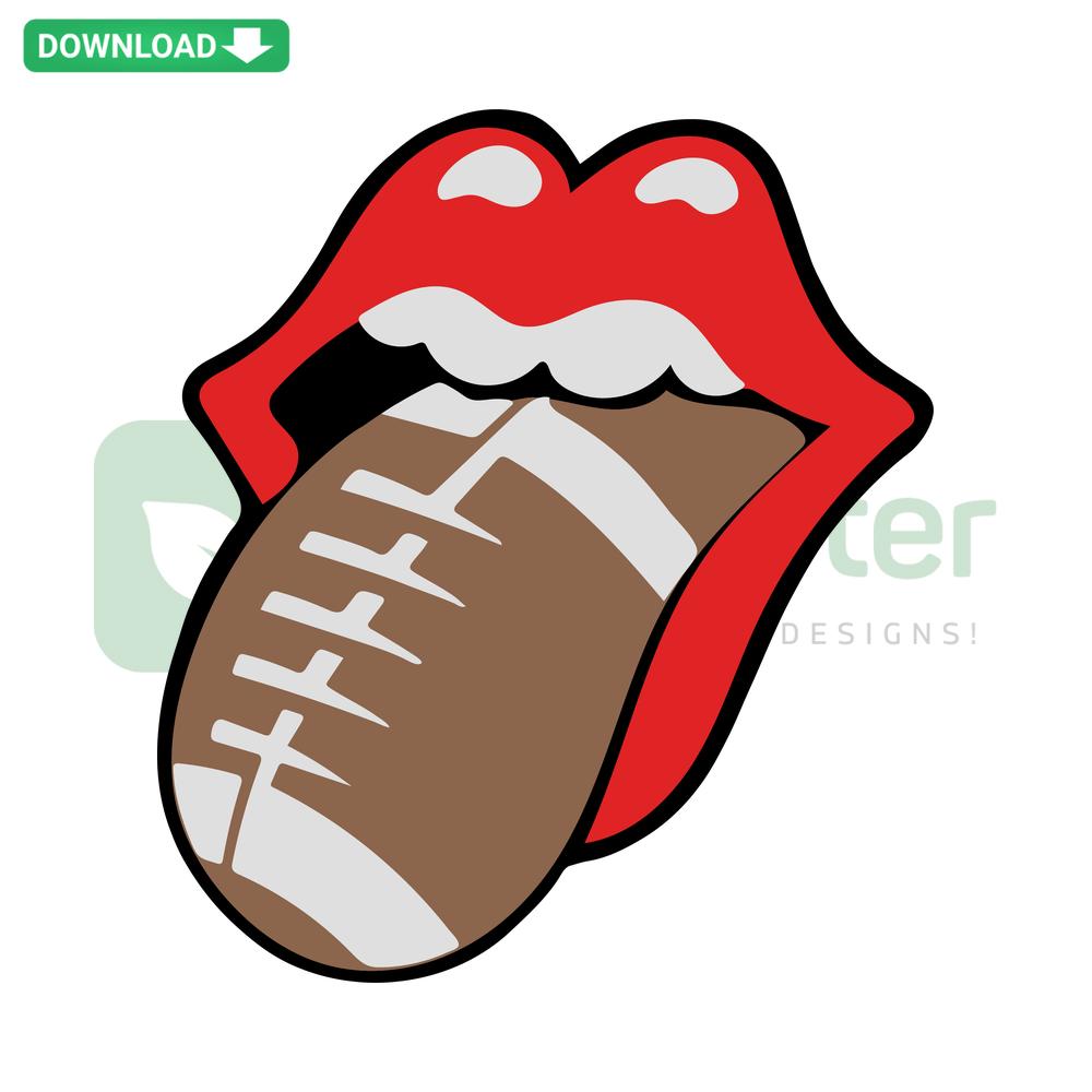 Cricut project using Rolling Stones football SVG design on apparel