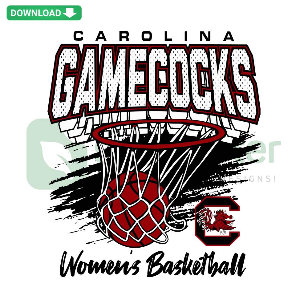 Carolina Gamecocks Women's Basketball Net SVG Design, Card Template, Sports-themed, Vector Art, SVG Cut File