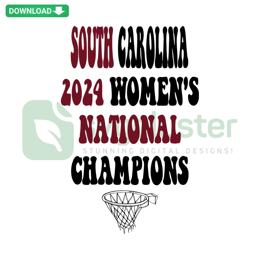 South Carolina 2024 Women's Basketball Championship SVG Scrapbooking Design, National Champions, Sports SVG File